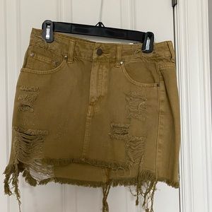 Windsor mustard distressed skirt